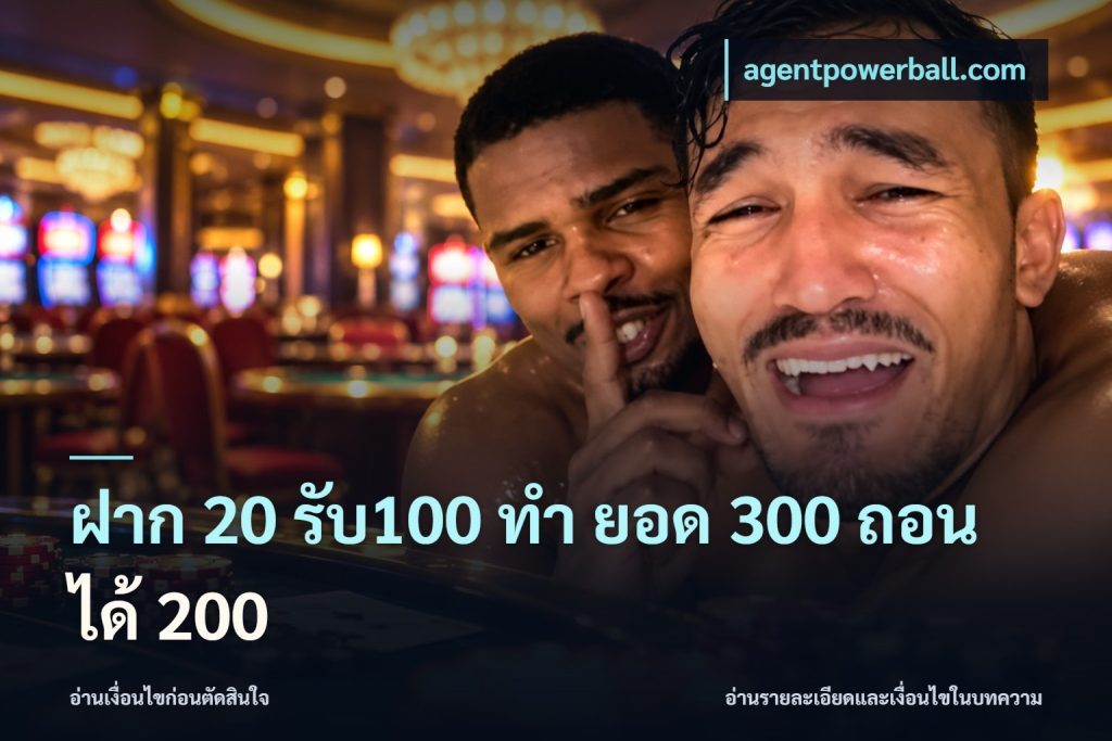 ฝาก 20 รับ100 ทํา ยอด 300 ถอนได้ 200