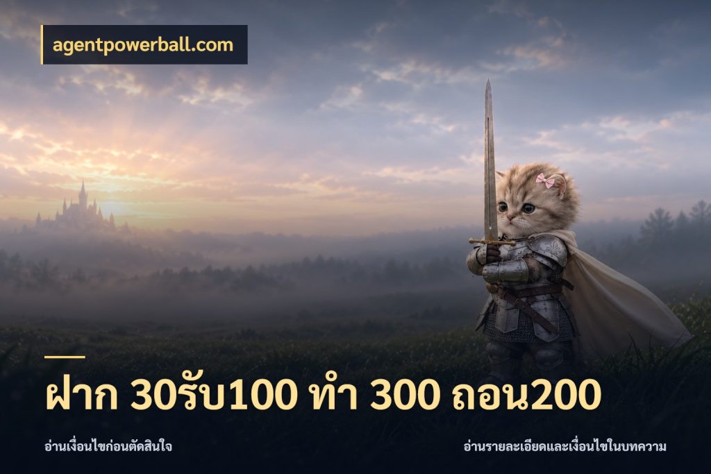 ฝาก 30รับ100 ทํา 300 ถอน200 จุดเด่นของเครดิตที่คนชอบเกมอยากรู้ กับ agentpowerball.com